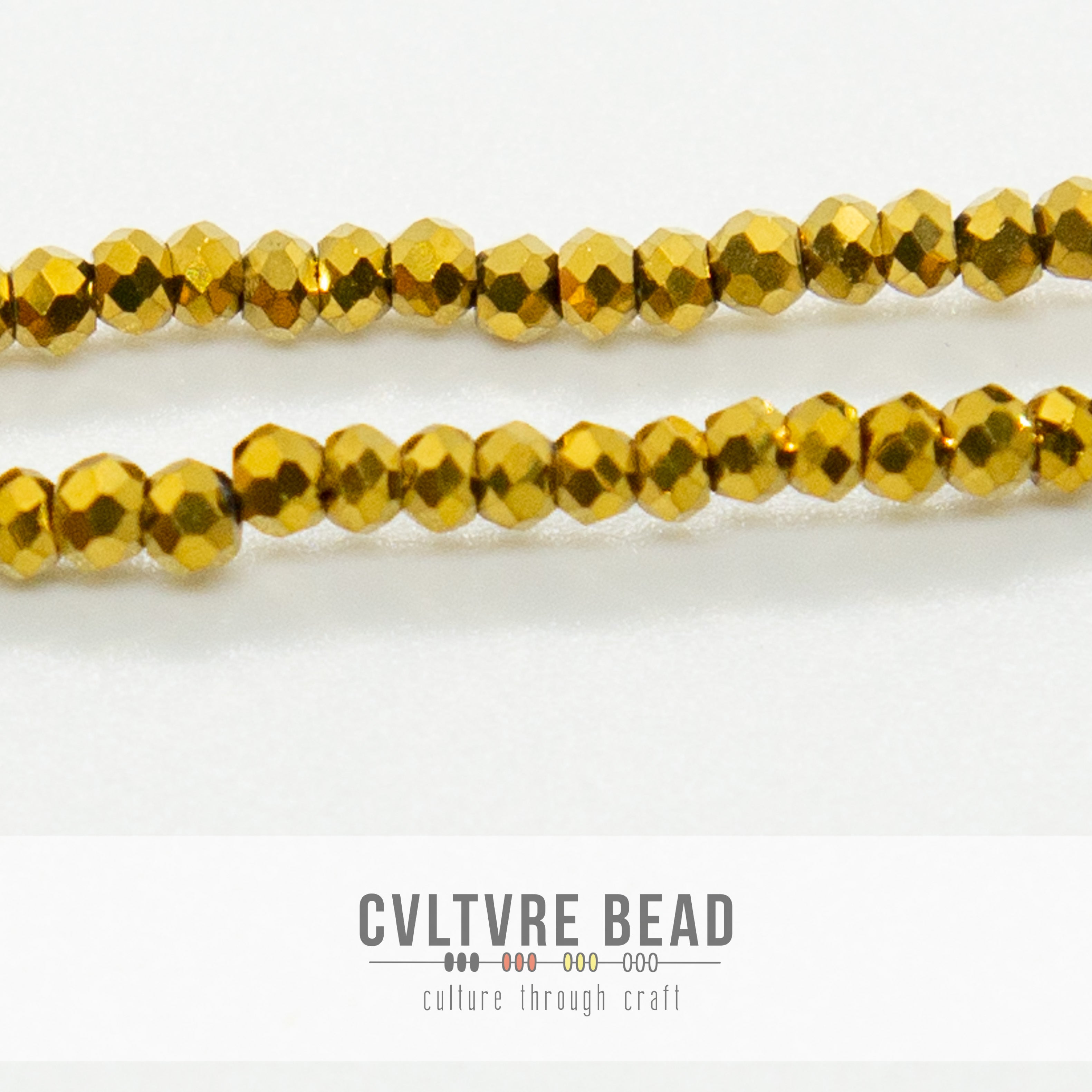 Crystal Lane Rondelle - 1.5x2.5mm - Opaque Gold Iris